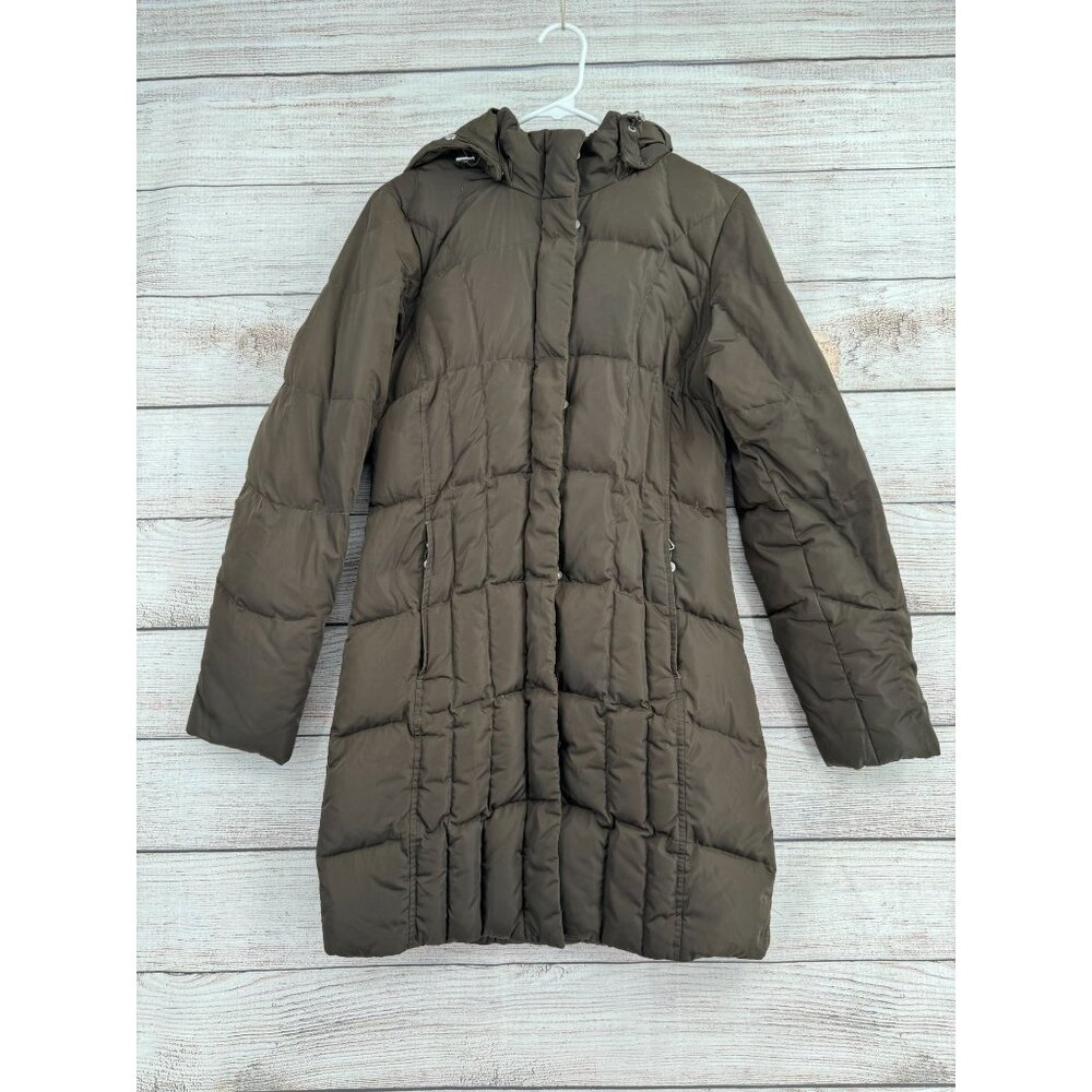 Eddie Bauer EB650 Fill Power Premium Long Goose Down Jacket Women's XS Brown